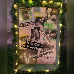 Recycled shadow box collage horror themed